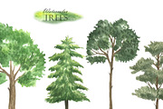Watercolor Green Trees Clipart, an Illustration by OlDm_Shop (Thumbnail 4 of 8)