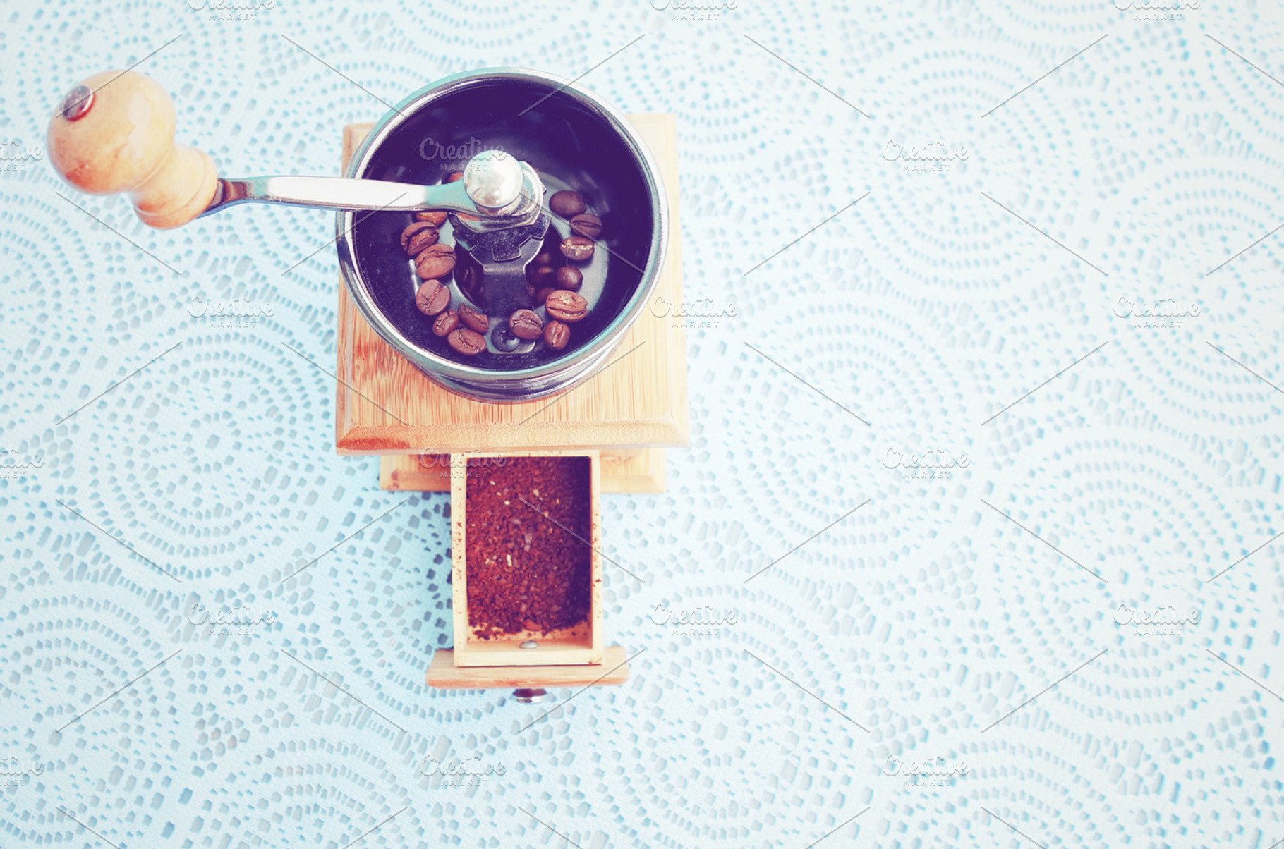 Wooden Coffee Grinder Vintage Filter