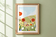 Cute Baby Girl in Meadow Wall Art, a Person Illustration by Helga Wigandt (Thumbnail 3 of 3)