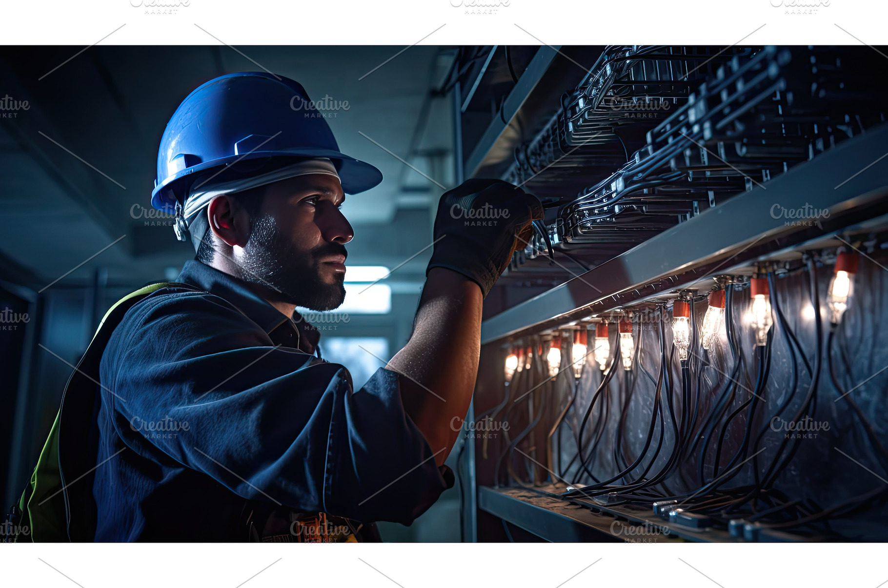 building tradesman blue collar, an Industrial Photo by pikepicture