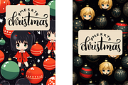 Christmas Card Design Bundle 7 Anime, a Card Template by Jay Major Designs (Thumbnail 7 of 10)