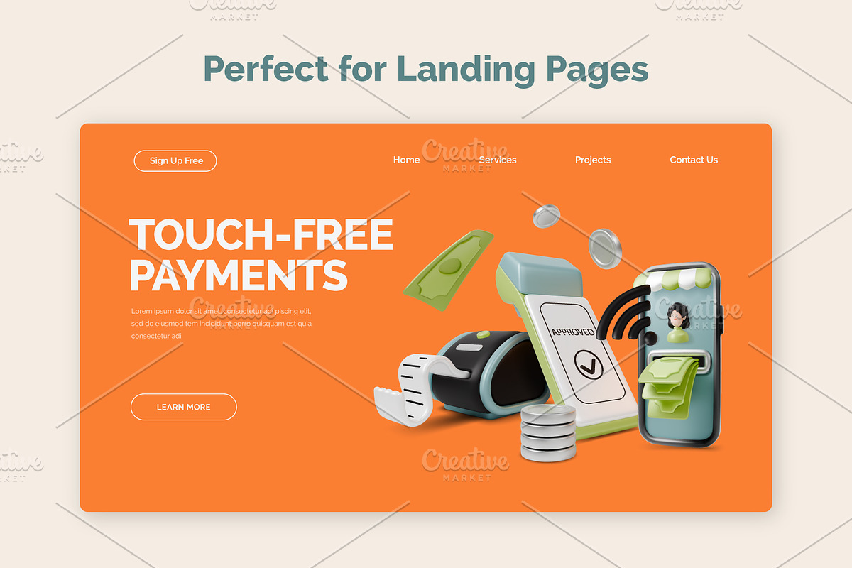 Payment Methods Concept, an Object 3D Model by 35lab (Photo 6 of 6)