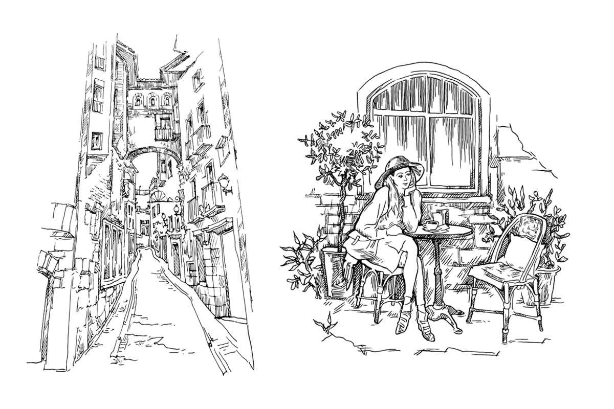 Set of Old Street landscapes, a Texture Illustration by Penndpaper (Photo 3 of 6)