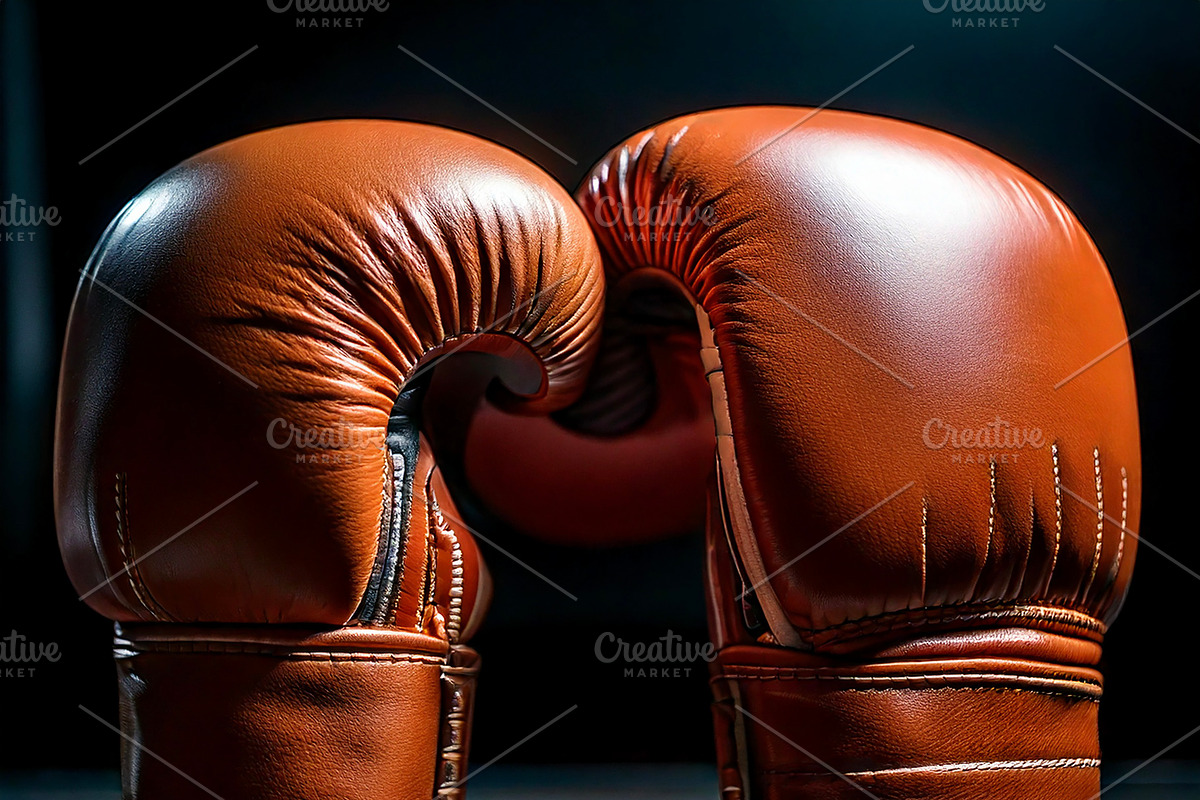 Close-up shot  of a pair of boxing gloves lying on the ground, a Sport Illustration by DanFLCreativo