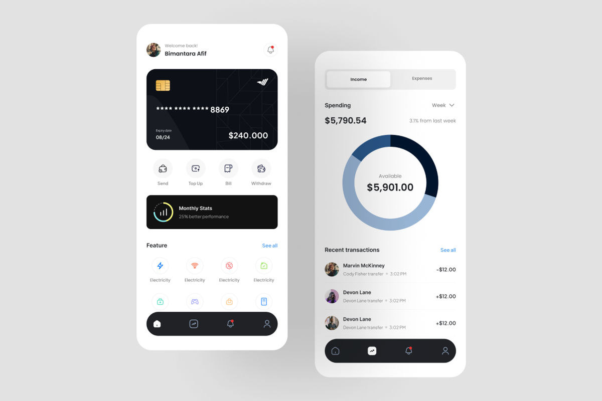MiBank - E-Wallet App UI Kit, an UI Kit Template by iDoodle Studio (Photo 2 of 4)