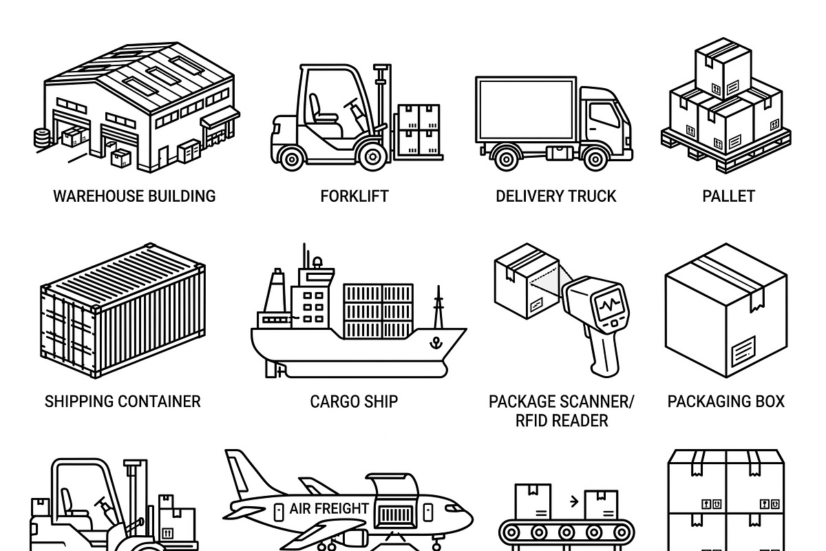 42 Vector Warehouse Outline Icons, an Outline Icon by adenpinkstore (Photo 1 of 19)