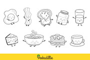 Breakfast Menu Food Digital Stamp, a Decorative Illustration by Peekadillie Art (Thumbnail 2 of 3)