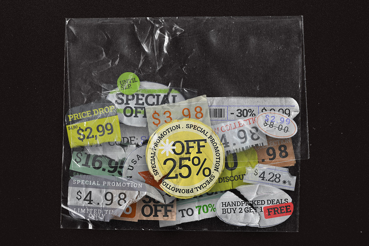 Sale Paper Stickers, an Object Graphic by Pixflow (Photo 3 of 7)