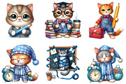 Back to School Cat Clipart, an Illustration by DreamArtGraphic (Thumbnail 4 of 4)
