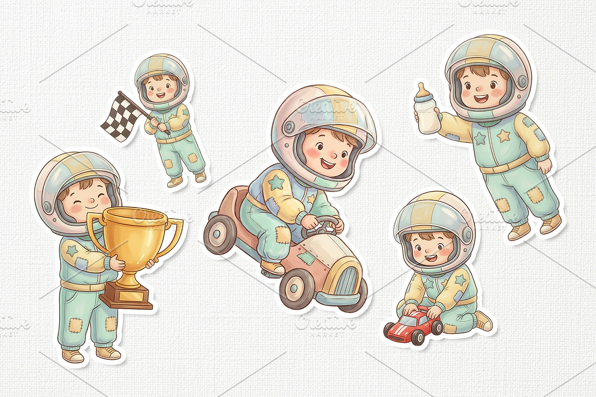 Charming Racer Cute Kids Cartoon, a Sport Illustration by Gohsantosa (Photo 3 of 4)