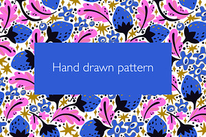 Blue berry seamless pattern