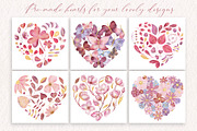 Watercolor hearts and patterns, an Illustration by TatiArti (Thumbnail 3 of 8)