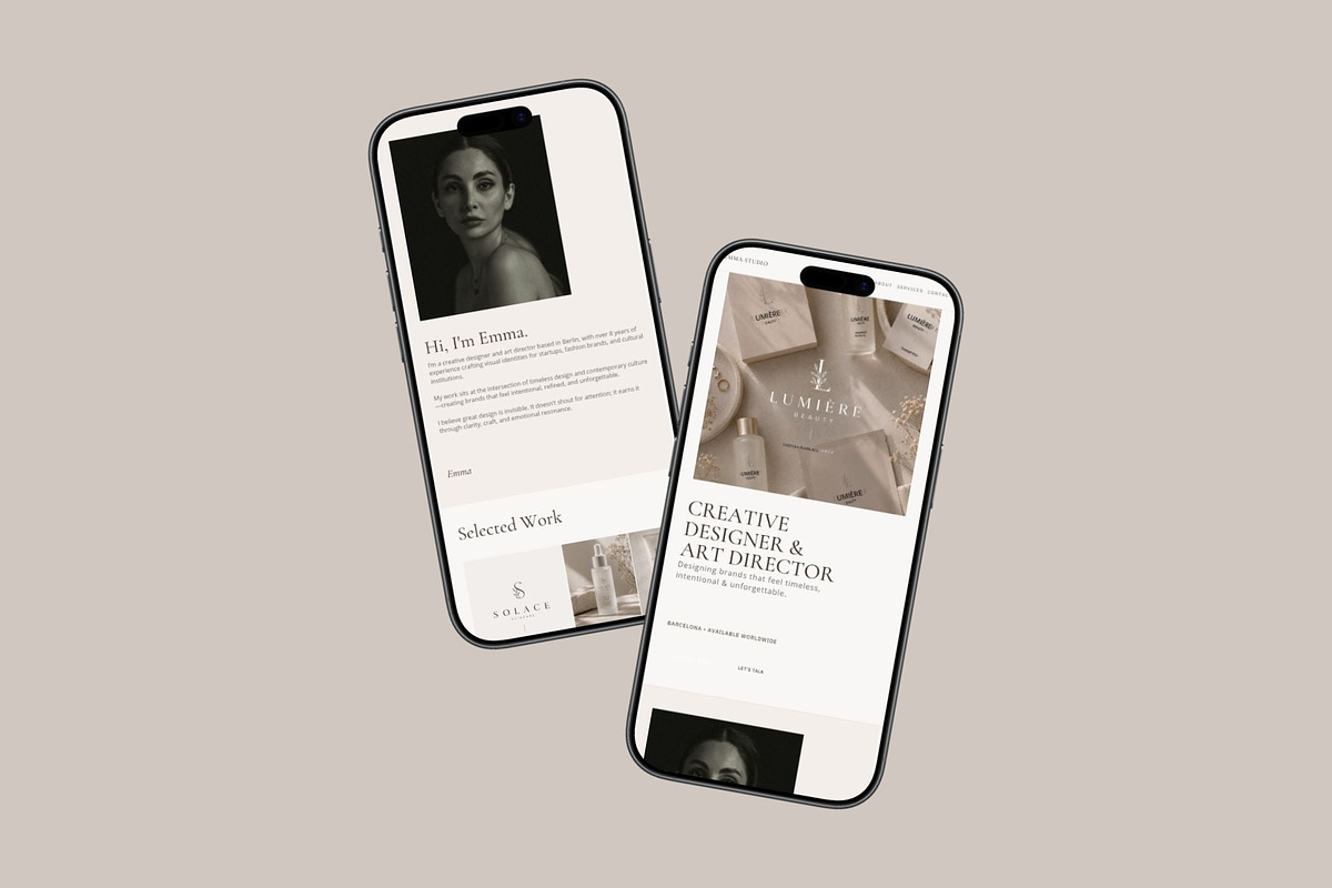 Emma Studio One-Page Carrd Template, a Landing Page Template by PixaSquare (Photo 3 of 4)