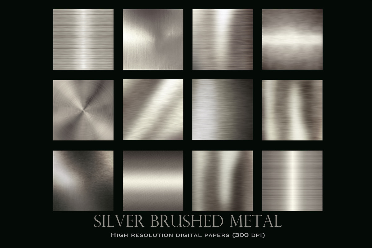 Silver brushed metal textures, a Texture Graphic by Paper Farms