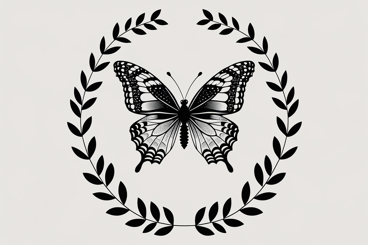 Butterfly Laurel Wreath Set, an Illustration by jahid234 (Photo 2 of 7)