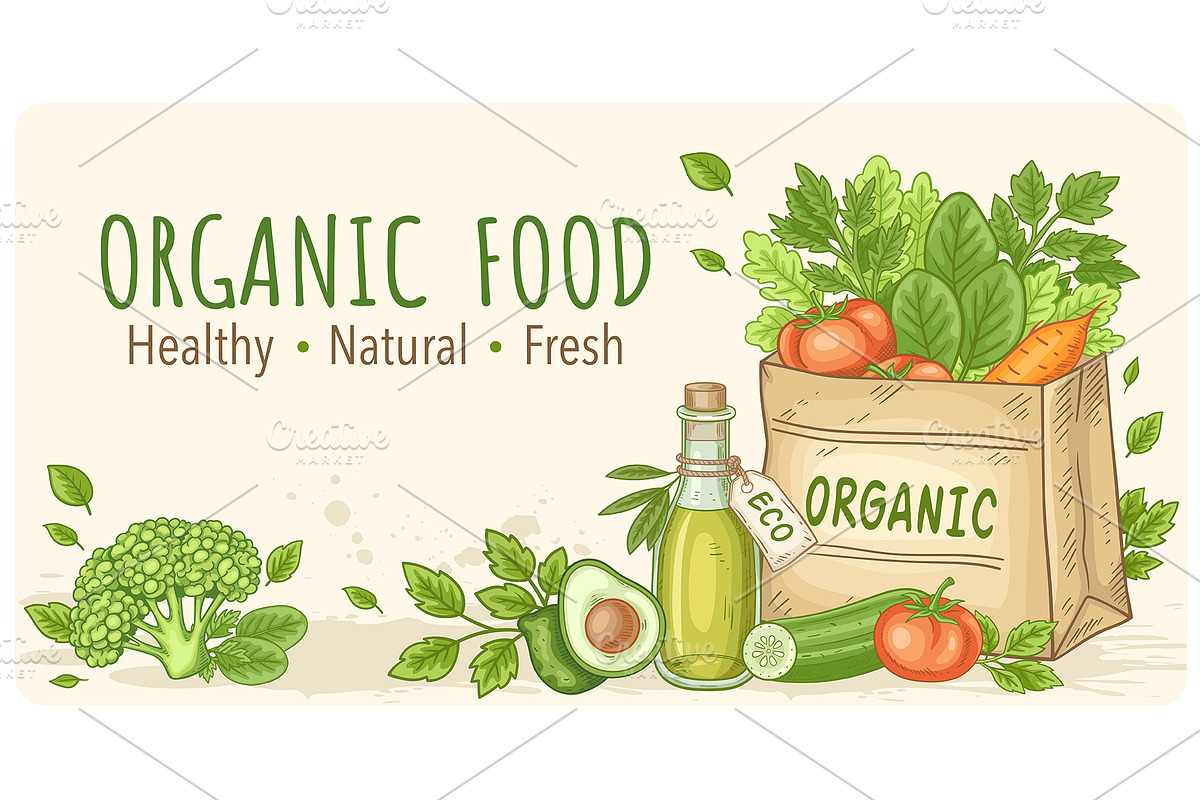 Organic Food and Eco Grocery Kit, a Food Illustration by Artspace (Photo 9 of 11)