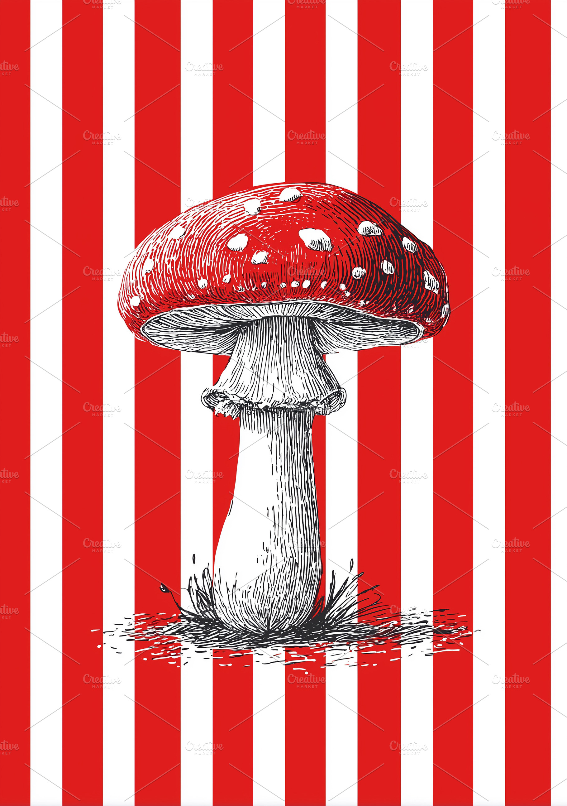 Red mushroom with white spots, a Nature Photo by MistyDay
