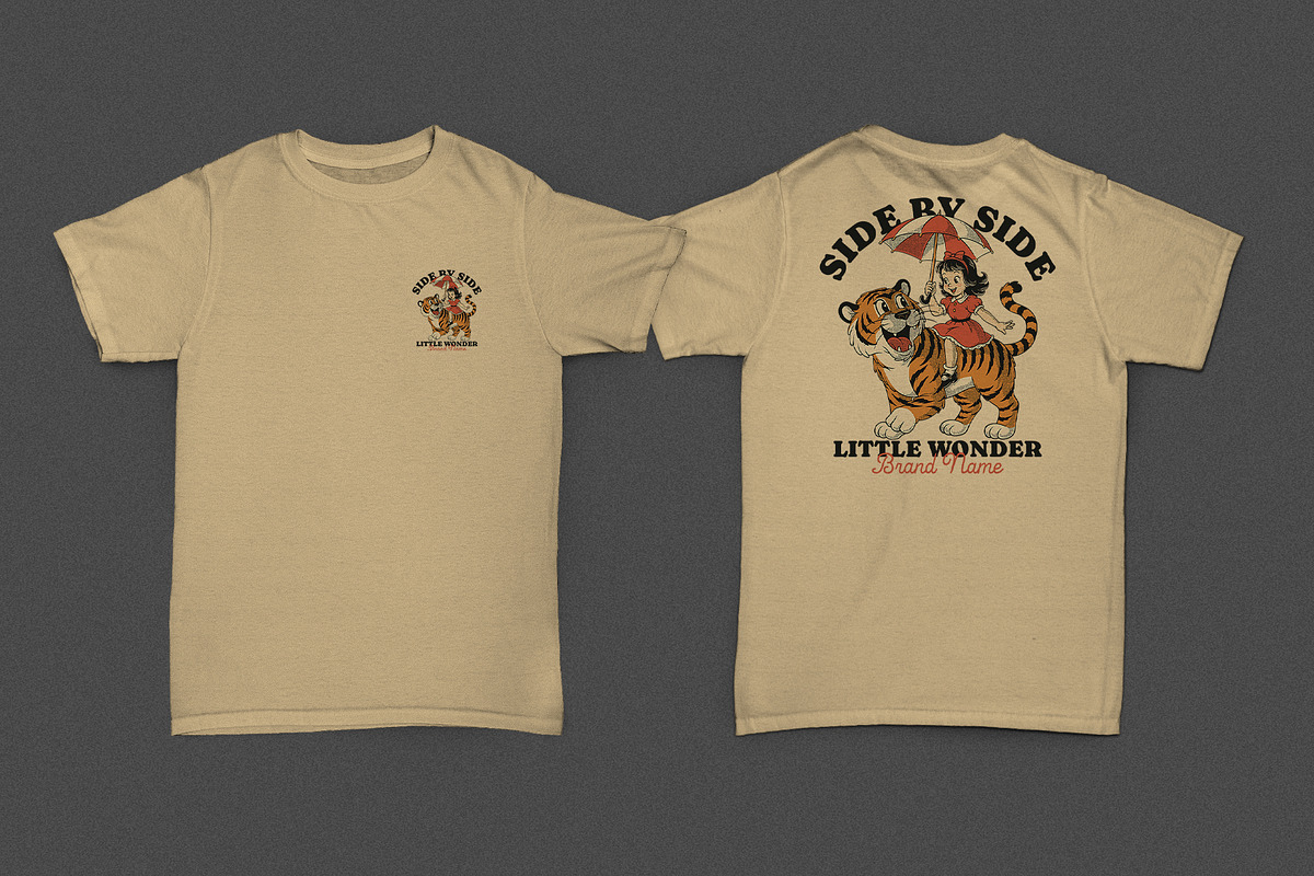 Little Girl with Happy Tiger Mascot, a Branding & Logo Template by Judsart (Photo 2 of 3)