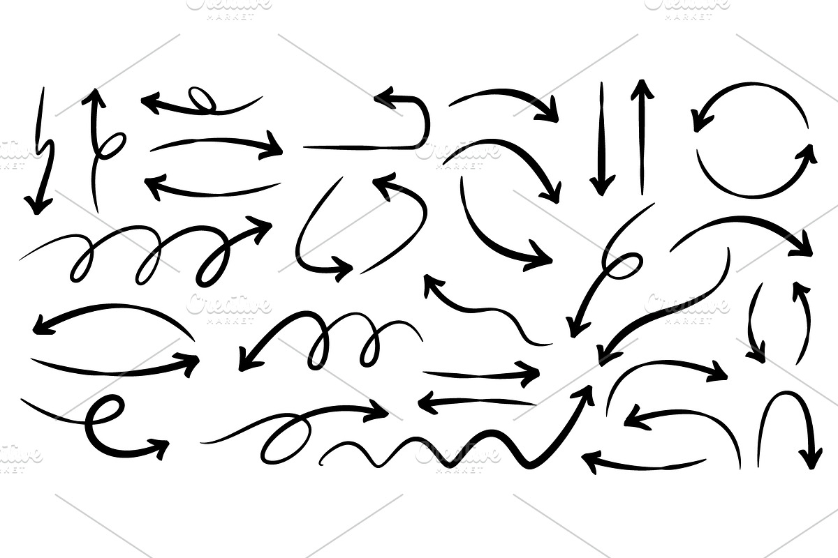 Various black sketch arrows, a Decorative Illustration by Yayasya (Photo 1 of 3)