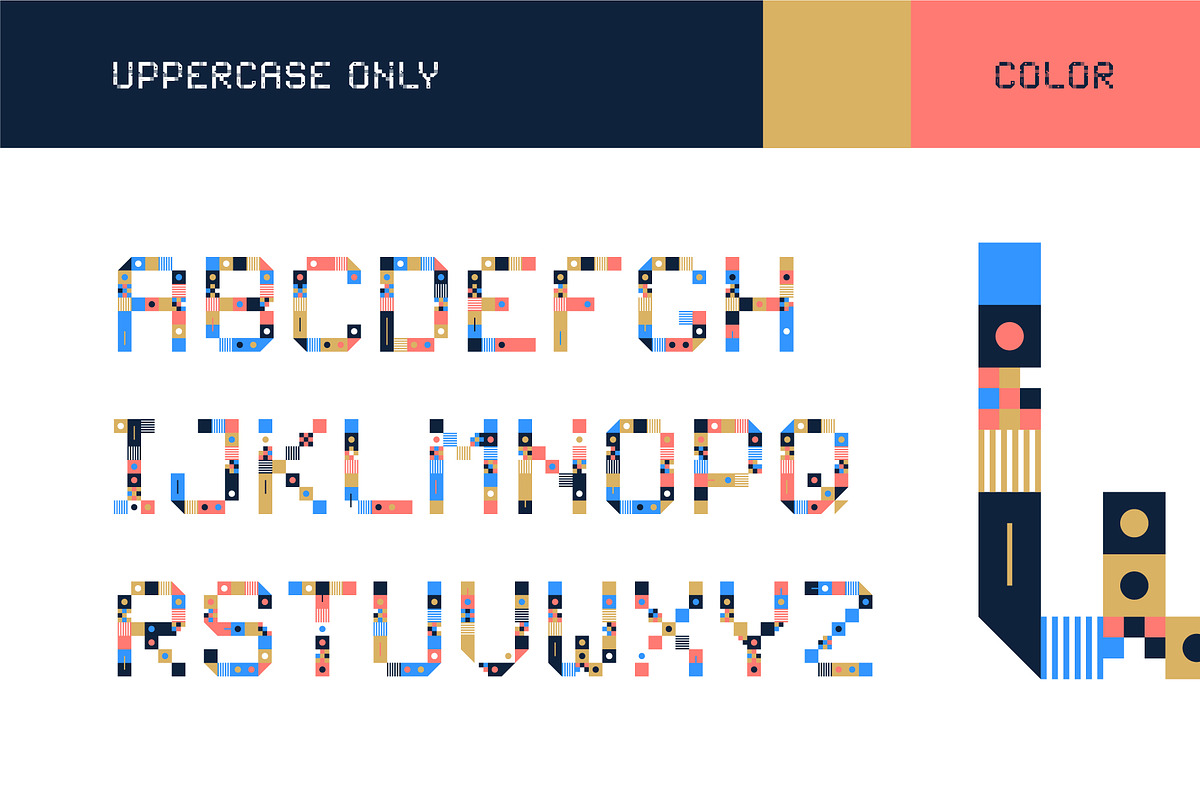 Gepix - Geometric Pixel Color Font, a Font by Lunarts Studio (Photo 8 of 10)