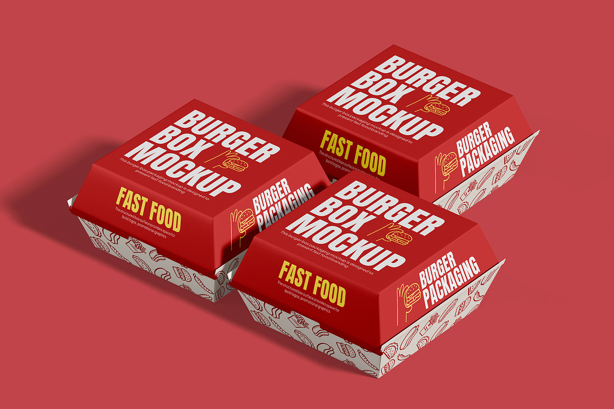 Burger Box Packaging Mockup, a Packaging Mockup by Permadi Creative (Photo 5 of 5)