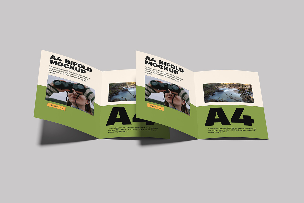 A4 Bi-Fold Brochure Mockup, an Advertising Mockup by safrizalstudio (Photo 8 of 13)