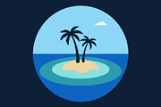 Minimalist island with tree vector, an Object Illustration by nandinigraphics (Thumbnail 2 of 3)