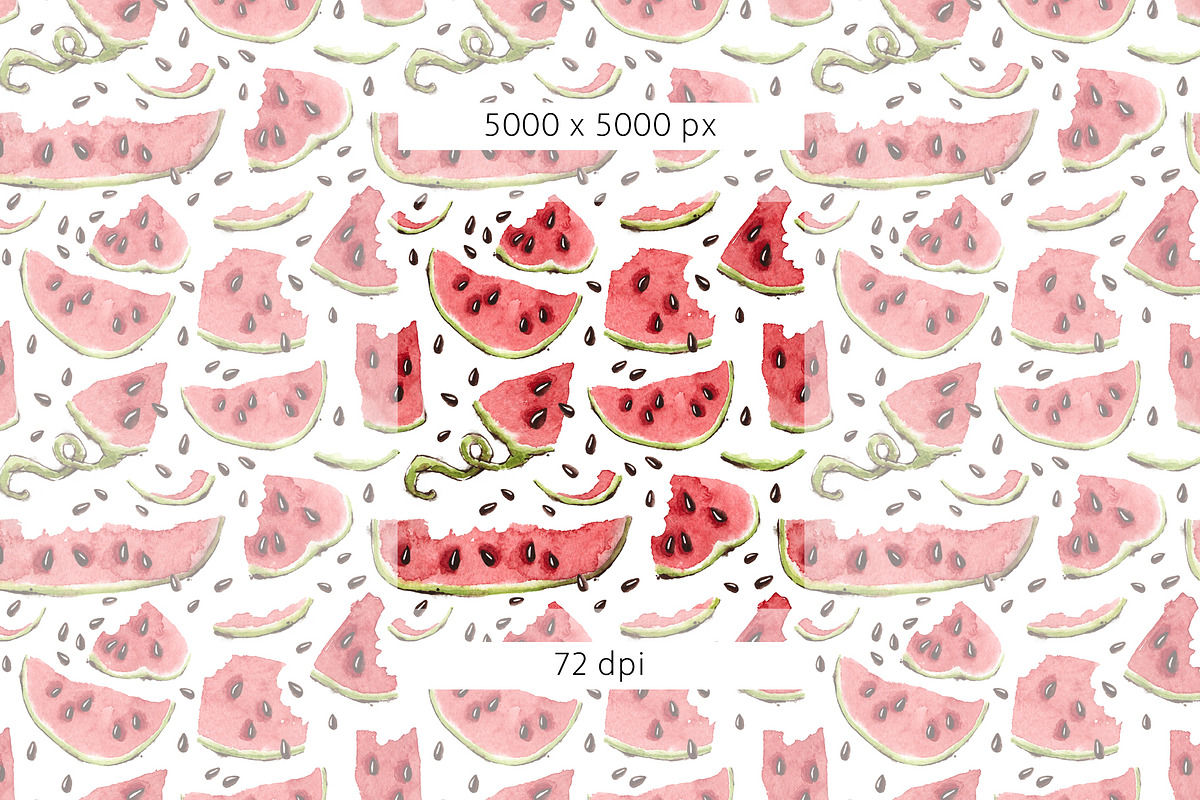 Watermelons Watercolor Pattern, a Pattern Graphic by Mazheika Store (Photo 5 of 5)