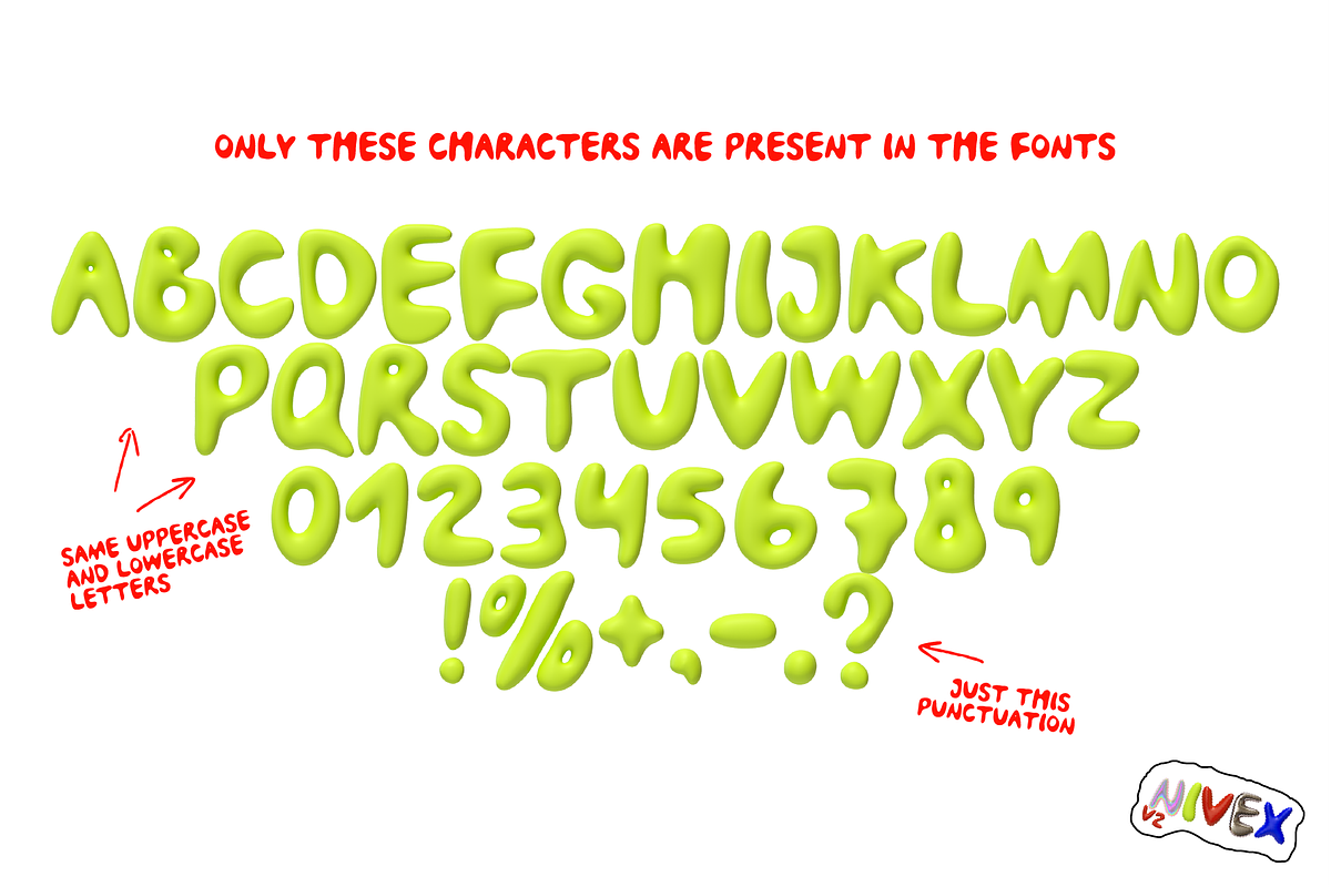 NIVEX V2. 3D OTF SVG Font Realistic., a Symbol Font by Luxfont (Photo 8 of 13)