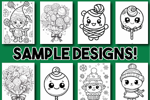 Cute Candy Christmas Coloring Pages