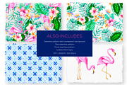 Pink flamingos watercolor patterns, a Pattern Graphic by Laura Camoe (Thumbnail 3 of 4)