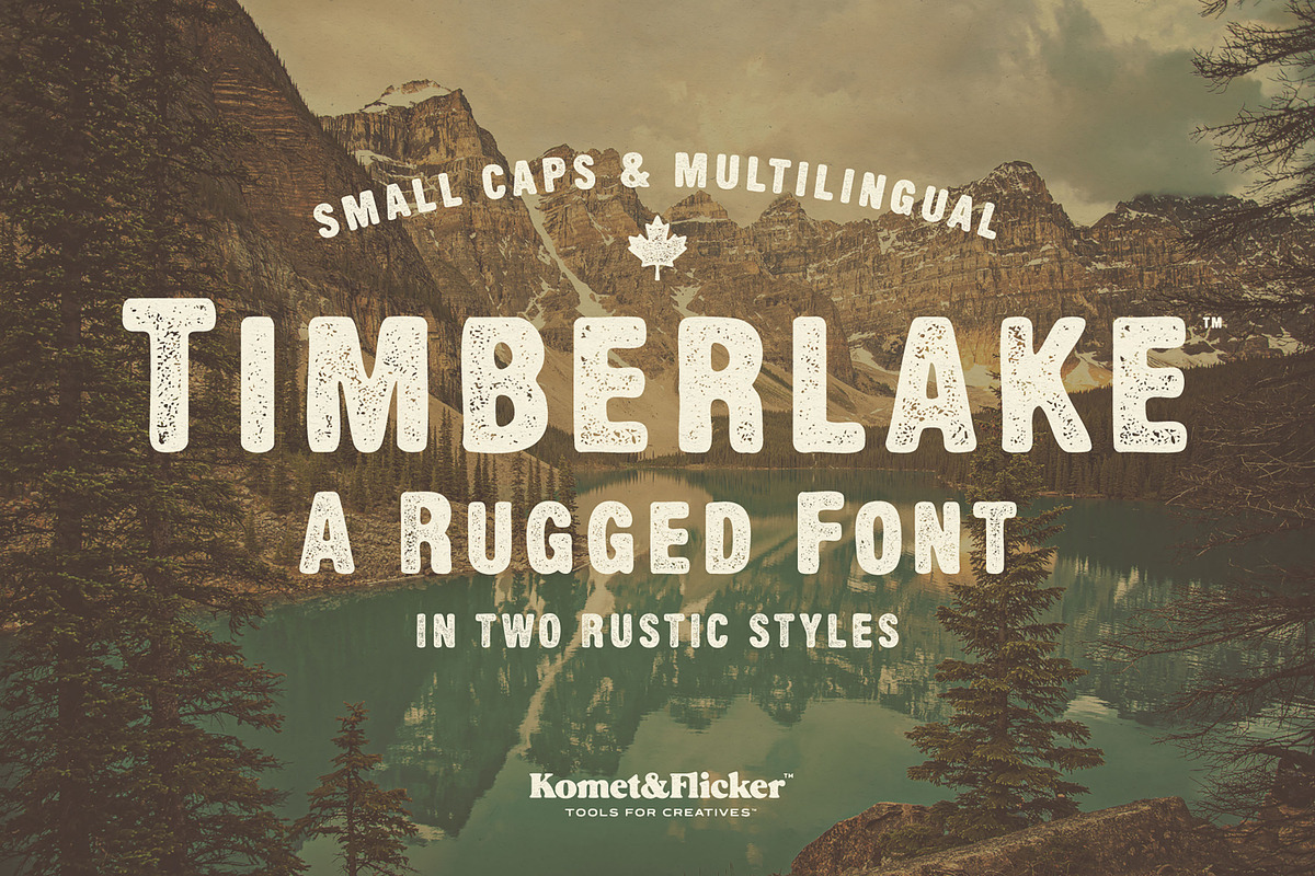 Timberlake - A Rustic & Rugged Font, a Sans Serif Font by Komet & Flicker (Photo 1 of 15)