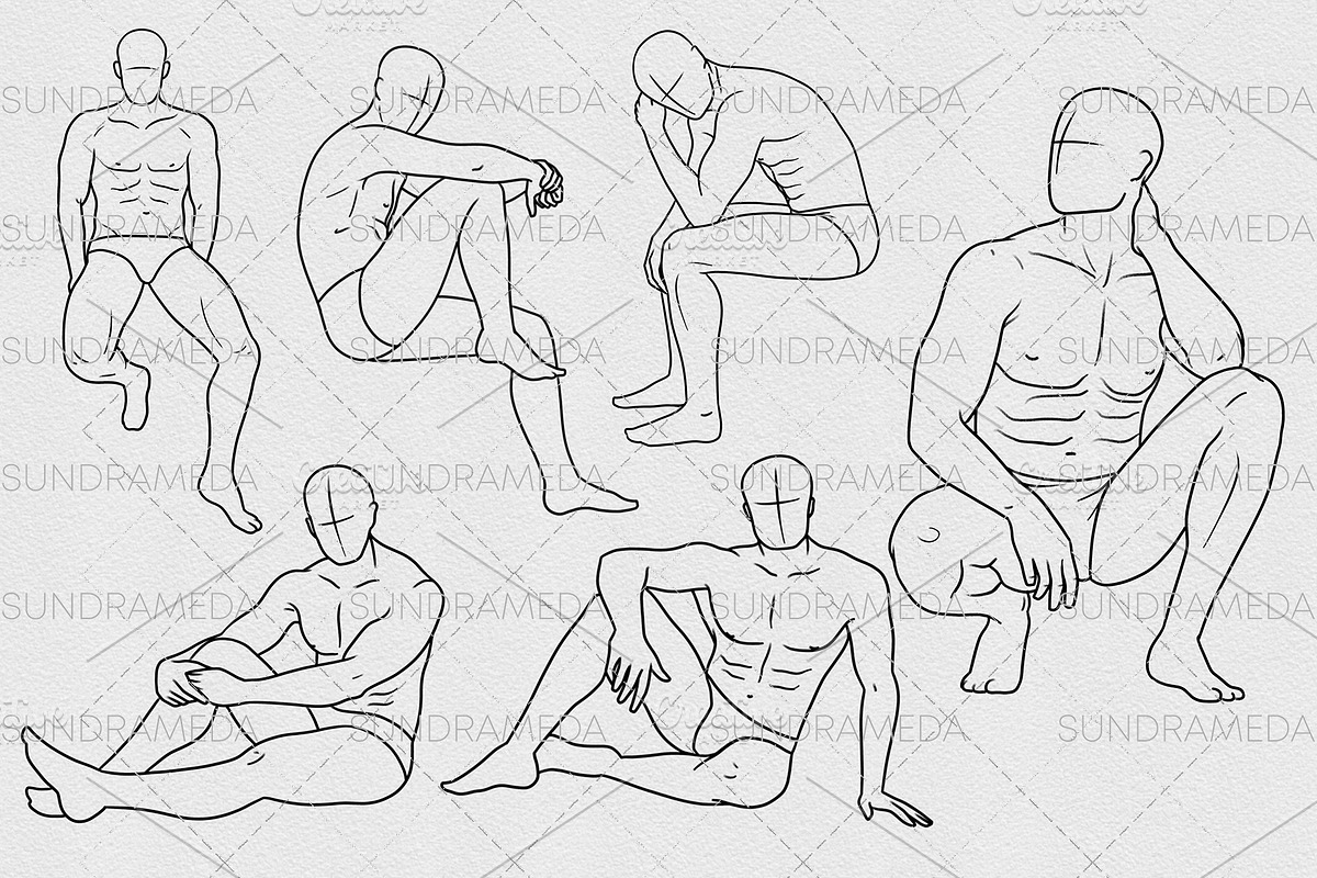 Male Body Stamp Brushes Procreate, a Brush Add-On by sundrameda (Photo 5 of 8)