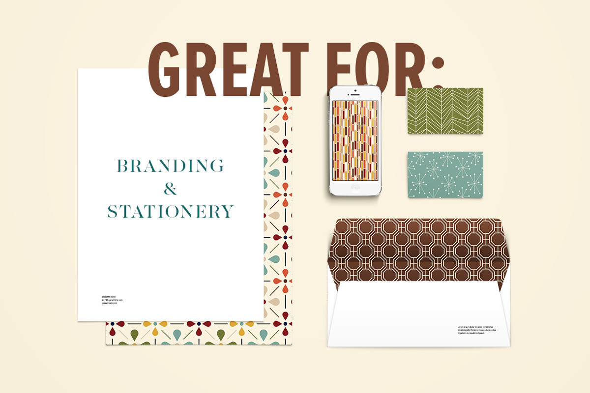 MID CENTURY MODERN Pattern Bundle, a Pattern Graphic by Anugraha Design (Photo 5 of 6)