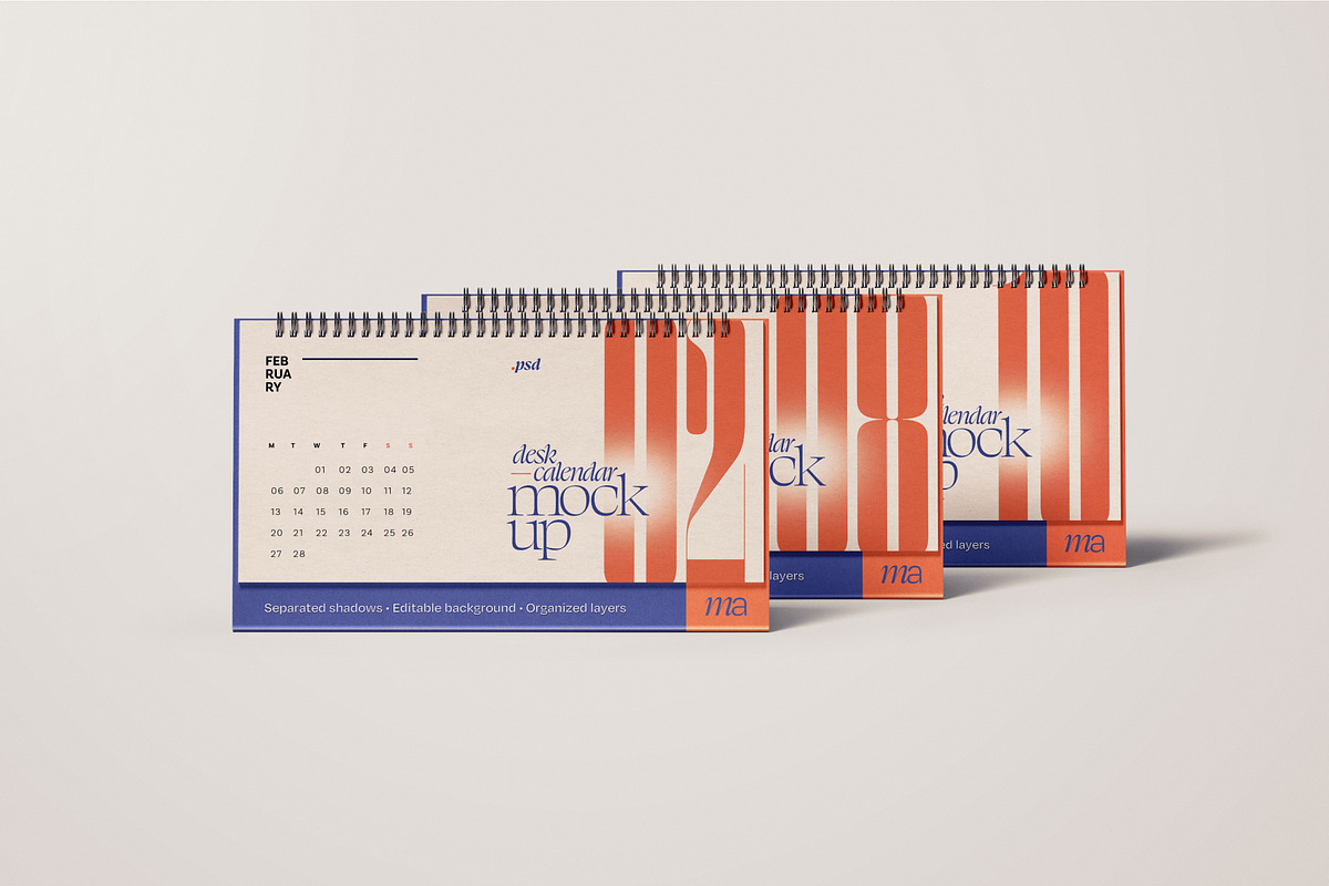 Horizontal Desk Calendar Mockup Set, a Print Template by mockupatelier (Photo 10 of 10)
