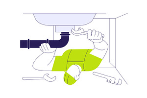Installing plumbing fixtures, an Object Illustration by Visual Generation