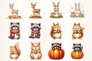 Autumn Animals Clipart, an Illustration by CrexoraLab (Thumbnail 2 of 5)