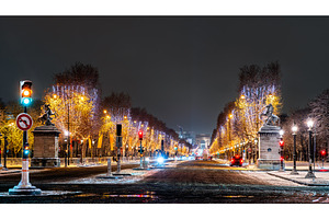 Christmas Champs-Elysees and Arc de