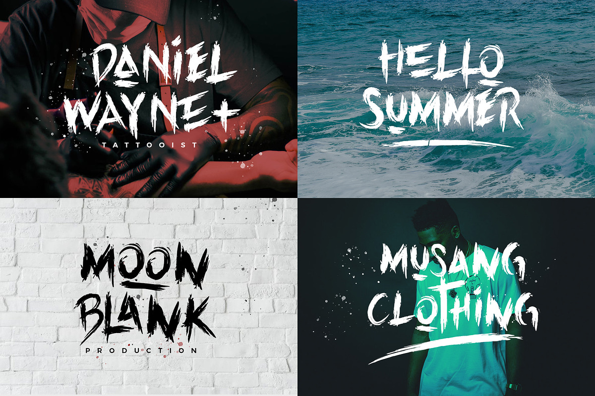 BLACKDEATH Brush Font preview 3