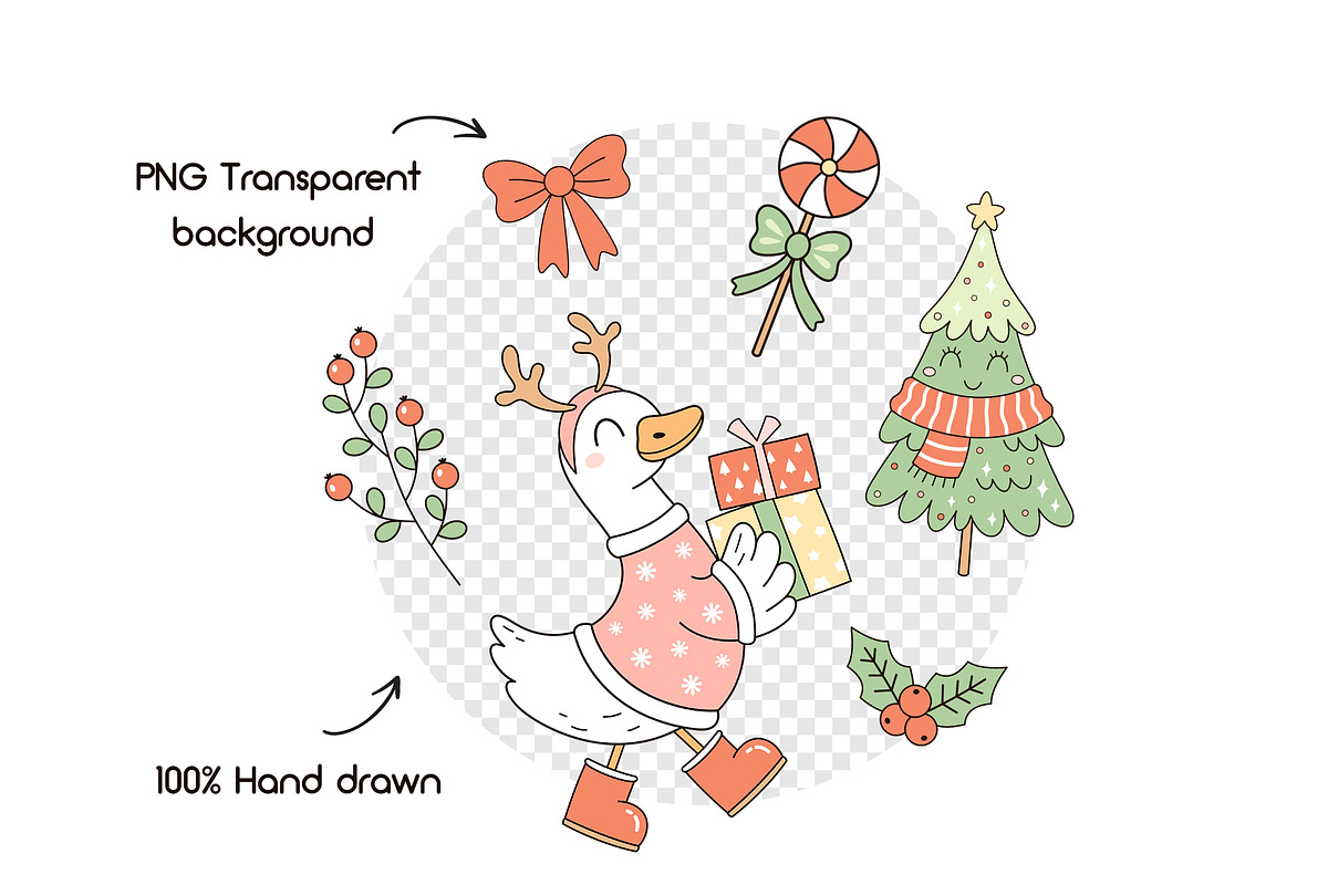 Silly Christmas Goose Clipart, an Animal Illustration by JulzaArt (Photo 5 of 6)