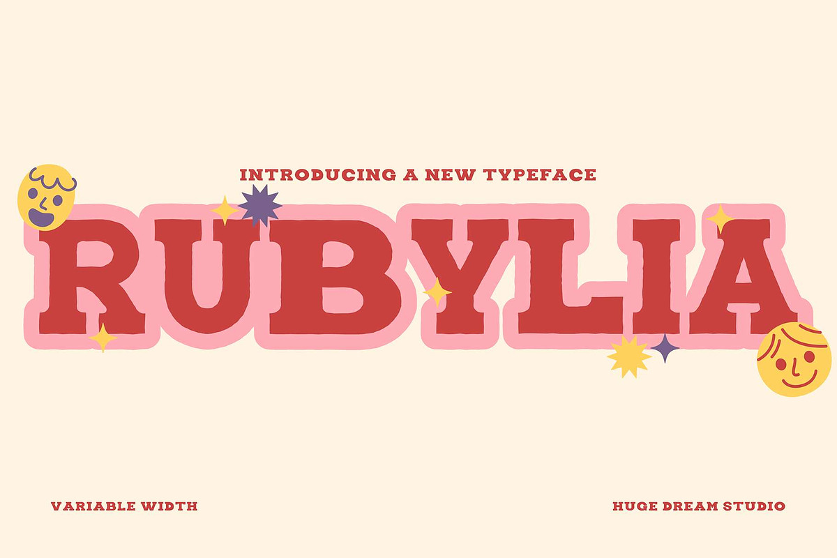 Rubylia – Variable Width Font, a Serif Font by Huge Dream Studio (Photo 1 of 8)