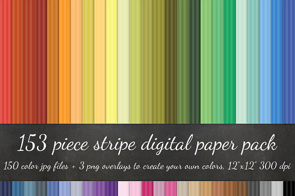 153 Piece Stripe Digital Paper preview 4