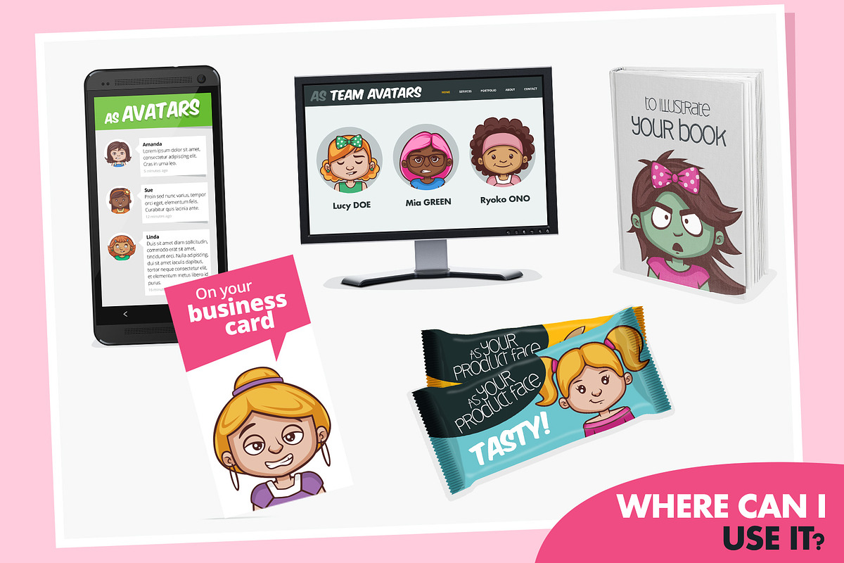 Kids Avatars Creator + 80 Characters, a Person Illustration by wowu (Photo 9 of 17)