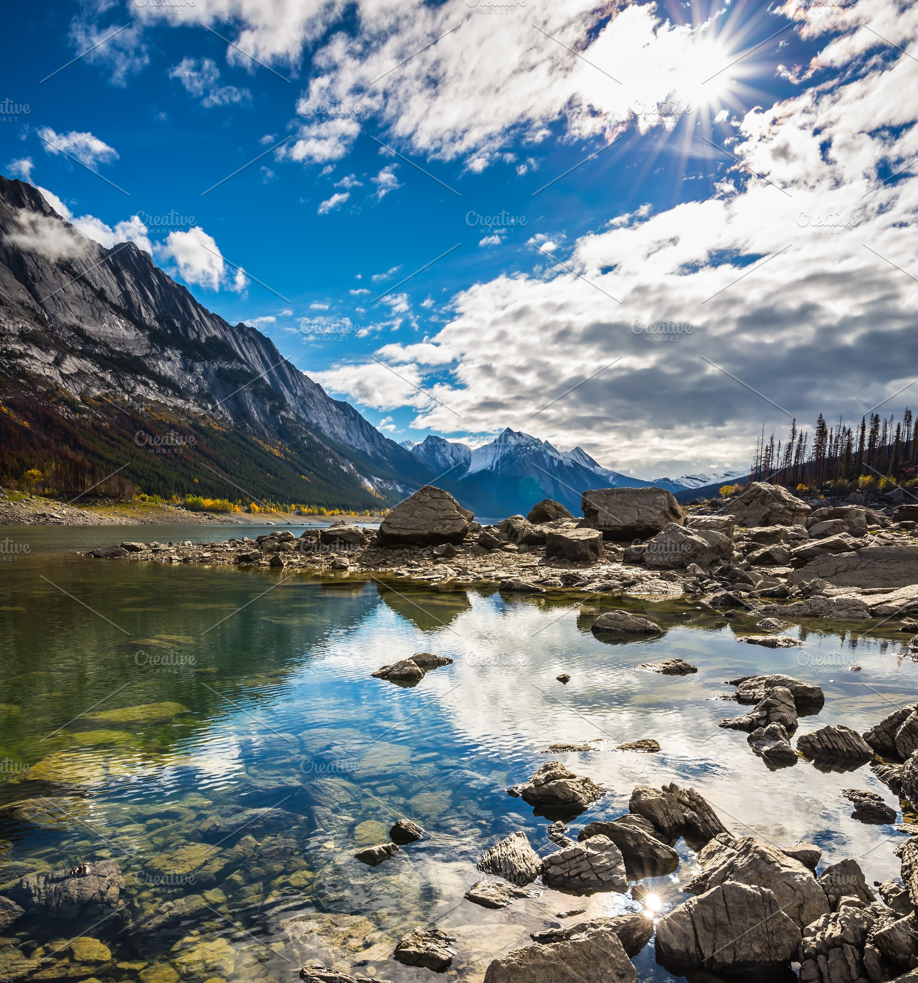 The shoaled Medicine Lake, a Nature Photo by kavram