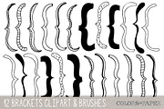Hand drawn Brackets Clipart, Brushes, an Illustration by Colors on Paper (Thumbnail 1 of 2)
