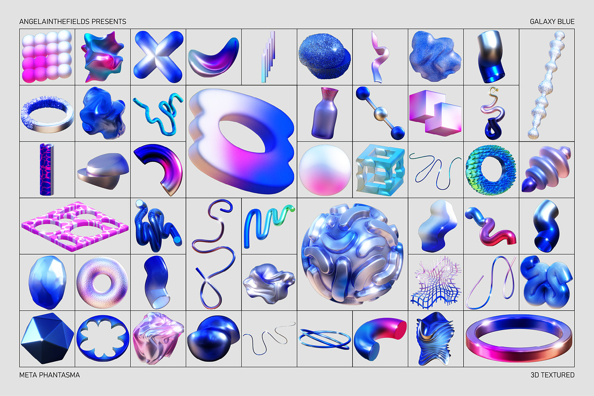 3D GALAXY BLUE Objects, an Object Graphic by angelainthefields (Photo 5 of 11)