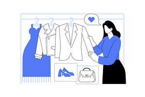 Wardrobe selection isolated cartoon, an Object Illustration by Visual Generation