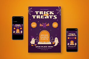 Trick or Treat Flyer Set, a Flyer Template by graphicook