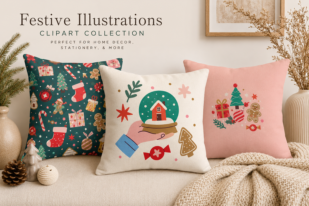 Christmas Decor Clipart, a Seasonal Illustration by Anna Studio (Photo 4 of 12)