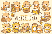 Winter Honey Orange Cat Clipart, an Animal Illustration by Blumensdiary (Thumbnail 1 of 6)